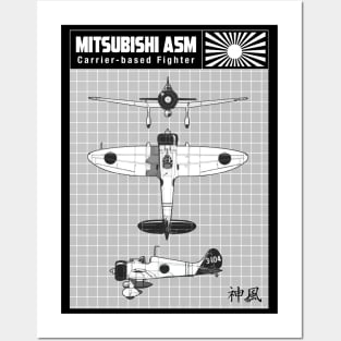 A5M FIGHTER AIRCRAFT DIAGRAM Posters and Art